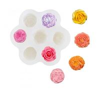 Forme de Fleurs Moule Silicone Bougie, Moules en Silicone en Forme de Fleur de Rose à 6 Cavités, Moules à Bougies en Forme de Rose, pour Savon Artisanal, Chocolat, Bougies Parfumées, Gâteau, diy
