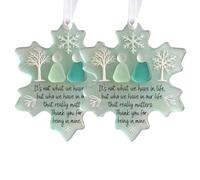 Forme de flocon de neige - Verre de mer - Décoration d'amitié - Flocon de neige - Verre de mer - Art d'amitié - Souvenir - Pendentif de Noël en verre de mer acrylique - Art fait à la main - Durable et