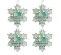 Forme de flocon de neige - Verre de mer - Décoration d'amitié - Flocon de neige - Verre de mer - Art d'amitié - Souvenir - Pendentif de Noël en verre de mer acrylique - Art fait à la main - Durable et