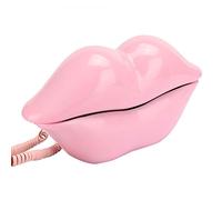 Forme de lèvres téléphone fixe de bureau rose nouveauté de mode téléphone intéressant bouche sexy lèvre téléphone fixe avec câble téléphone de bureau téléphone de maison pour cadeau (Rose)