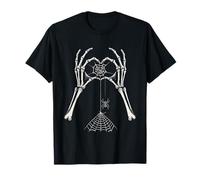 Forme de Main Squelette Mise en Valeur avec Toile d'araignée étrange T-Shirt