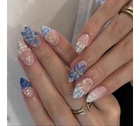 Forme de noix Sabots frauduleux recyclables Modèle de plage bleu français Studio Standard ABS Embouts Unguis Application facile Manque d ' outils professionnels Nut Persist Hoofs ABS