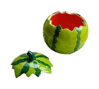 forme de pastèque en poterie pour tasse, fournitures de récipient, ornement, 19 cm x 8 cm, tasse à eau, bol de service de fruits pour dessert,