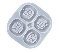 Forme de pendentif horoscope - art de constellation détaillé moulé, miroir haute brillance, profondeur de cavité de 2 mm + 12 signes du zodiaque, polymère souple solide | Parfait pour les clés