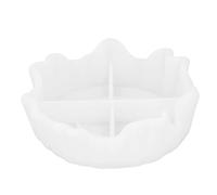 Forme de plateau artisanal rond, forme flexible en silicone avec bord irrégulier pour organisateur de rangement fait à la main, base blanche pour créer des supports décoratifs,