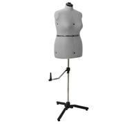 Forme de robe ajustable - vidaXL - Gris - Velours - Hauteur réglable 95-160 cm - Rotation 360° - Base stable