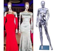 Forme De Robe Mannequin pour Vitrine, Mannequin Complet De Maniquine Finition Brillante Argentée, Mannequin Adulte Réaliste, Modèle D’Affichage De Vêtements De Mariage, Female a Pose