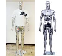 Forme De Robe Mannequin pour Vitrine, Mannequin Complet De Maniquine Finition Brillante Argentée, Mannequin Adulte Réaliste, Modèle D’Affichage De Vêtements De Mariage, Male