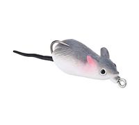 Forme De Souris Rat Leurre De Pêche Appâts Artificiels Appâts Souples d'eau Douce pour Basse Snakehead Double Crochets d'eau Douce Accessoire Rat Leurres(Gris Clair)