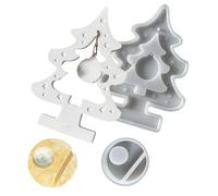 Forme De Support De Silicone - Moule À Verser Arbre De Noël 2 Ensembles | Forme De Ciment De Décoration Faire -par -te En Résine Synthétique | Holight Holder Cash Shape Christmas | Accès