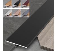 Forme De T Bandes De Transition De Bordure De Sol,Métalliques Bande De Seuil Porte en Aluminium, pour Transitions de Sol entre Seuils Carrelages Sols Bois Tapis(Noir,3CM*270cm(3 * 90cm))