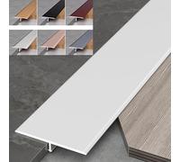 Forme De T Bandes De Transition De Bordure De Sol,Métalliques Bande De Seuil Porte en Aluminium, pour Transitions de Sol entre Seuils Carrelages Sols Bois Tapis(Blanc,3CM*270cm(3 * 90cm))