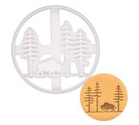 Forme d'emporte-pièce : bison nord-américain dans la forêt, 1 pièce