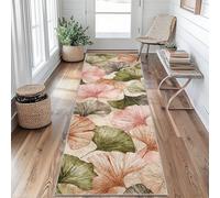 Forme d'Éventail Tapis de Couloir Ginkgo Biloba Tapis de Couloir Long 50 x 150 cm Passage Antidérapant Lavable en Machine D'entrée Chambre Salon Descente de Lit Poil Ras Rug Gv&t77