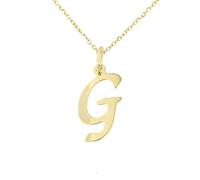 forme di Lucchetta - Chaîne pendentif lettre initiale Or Jaune 9ct | A B C D E F G H I J K L M N O P Q R S T U V Y X Z, 45 cm, Fabriqué en Italie