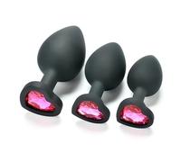 α α ρ Forme élégante, Cœur Pur - 3 Outils En Silicone Avec Pierres Roses Au Bas De La Forme Du Cœur