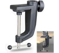 Forme en C Base pour Microphone,pour Support D'écran et Lampe de Table,Support de Table Universelle avec Vis Réglable pour Support Bras de Microphone,L'espace Maximal Est de 5,5 CM,1pcs