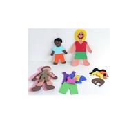 KIDDICRAFT Kit en mousse – 60 bonshommes, 72 cheveux, 105 vêtements – Multicolore Taille unique