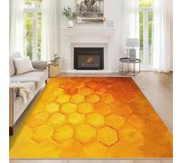 Forme en Nid d'abeille Tapis 150x240 cm Impression Alimentaire Moquette Antiderapant à Poils Courts Tapis 3D Lavable en Machine Convient aux Chambres, Bureaux Salons et Couloirs b-1319