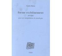 Forme et evenement - Carlo DIANO - Eclat Eds De L' - broché - Livre