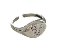 Forme géométrique ouverture doigt bijoux texture alliage délicat adapté à diverses occasions bague géométrique ovale fleur