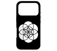 Forme géométrique sacrée Blanche Fleur de Vie Noire et Blanche Coque pour iPhone 17 Pro