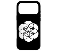Forme géométrique sacrée Blanche Fleur de Vie Noire et Blanche Coque pour iPhone 17 Pro Max
