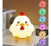 Forme Kuku Poussins Veilleuse Enfant,16 Couleurs 1200 Mah Rechargeable,Usb Lumière Chaude Dimmable Télécommande Silicone Lampe De Chevet Tactile Pour Enfants Veilleuse Fille Bébé Chambre Cadeaux