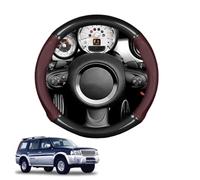 Forme Ronde Couvre Volant Voiture en Fibre de Carbone et Microfibre Cuir pour Everest U268 2003-2012 Antidérapant Respirant Sport Housse Decoration Interieur Accessoire Auto(Wine Red)