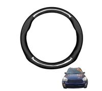 Forme Ronde Couvre Volant Voiture en Fibre de Carbone et Microfibre Cuir pour RAV4 XA20 2000-2005 Antidérapant Respirant Sport Housse Decoration Interieur Accessoire Auto,Black