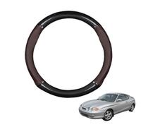 Forme Ronde Couvre Volant Voiture en Fibre de Carbone et Microfibre Cuir pour Tiburon Coupe RC RD 1996 Antidérapant Respirant Sport Housse Decoration Interieur Accessoire Auto,Dark Brown