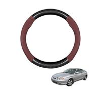 Forme Ronde Couvre Volant Voiture en Fibre de Carbone et Microfibre Cuir pour Tiburon Coupe RC RD 1996 Antidérapant Respirant Sport Housse Decoration Interieur Accessoire Auto,Wine Red