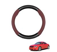 Forme Ronde Couvre Volant Voiture en Fibre de Carbone et Microfibre Cuir pour TT Coupe 8N 1998-2006 Antidérapant Respirant Sport Housse Decoration Interieur Accessoire Auto,Wine Red