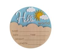 Forme ronde en bois annonce de naissance signe avec détail nouveau-né hôpital photo accessoires photo fête prénatale décoration murale signe de bienvenue nouveau-né