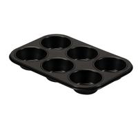 FORMEGOLOSE, Moule 6 muffins 27x18 cm, Acier avec revêtement antiadhésif, Noir