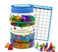 Formes 3D pour Enseignement Jouet de 60 pièces de manipulation et réflexion | Formes 3D d'aide scolaire en maths pour école maternelle classe maison garçons filles tout-petits