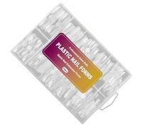 Formes à double ongle transparent - Moule d'extension en gel poly 120pcs | 12 tailles Conseils réutilisables d'art nail pour la conception de manucure artificielle, utilisation du salon à la maison Na
