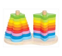 Hape Double Rainbow Stacking Shapes Multicolore 20.0 Enfants