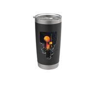 Formes abstraites avec des couleurs fortes Style urbain moderne Gobelet isotherme en acier inoxydable double paroi