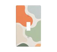 Formes abstraites Sable Argile Sauge sur Crème Interrupteur Décoratif Unique Plaque Murale 1 Gang pour Cuisine Ferme Chambre Salle de Bain Art Décor