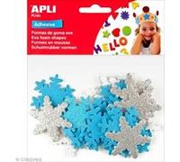 Formes adhésives Flocons pailletés en Feuille de mousse - 22 pcs G