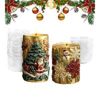 Formes de bougie en silicone pour Noël, panemy Ensemble de 2 pièces pour fabriquer des bougies, cadeaux de Noël, moule en silicone adapté pour Noël pour la fabrication de savon, de bougies, de