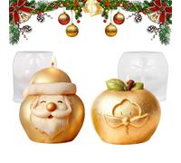 Formes de bougie en silicone pour Noël, panemy Ensemble de 2 pièces pour fabriquer des bougies, Cadeaux de Noël, Forme en silicone adaptée pour Noël pour la fabrication de savon, de bougies, de