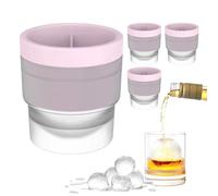 Formes De Boule De Glace Chiclify, 2,5 Pouces Repensées De Grandes Glaçons Rond En Silicone, Maker De Crème Glacée À Balle, Forme De Glaçons Ronds Avec Couvercle, De Glace En Silicium E-Release E