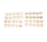 Formes de cœur en bois inachevé, 40 pièces vierges artisanaux rustiques naturels pour marque-pages faits à la main, étiquettes cadeaux et décoration de la maison