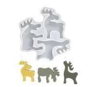 Formes de Noël en silicone - pour ornements 3D en forme de renne - pour pâte de sucre de Noël, pour chocolat savon, cuisine, artisanat, pièce maîtresse de table, décoration de la maison de