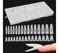 Formes d'ongles - Ensemble de modèles d'extension de 180 pièces pour les applications de gel Crystal Builder | Guides réutilisables en forme de trapèze et d'amande en ABS pour une manucure professionn