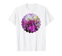 Formes d'orchidées Magnifiques Blanches et Magenta Mania T-Shirt Graphique avec Valeur