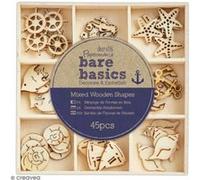 Papermania Wooden Shapes - Nautique - 45 Pièces