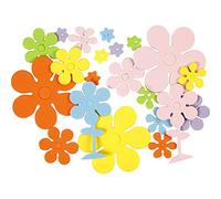 Formes en mousse EVA, taille 10-60 mm, épaisseur 2 mm, couleurs asstd, fleurs, 100asstd